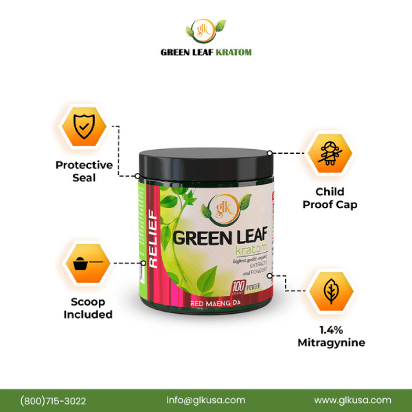 Red Maeng Da (RELIEF) Powder-100gm - Image 2