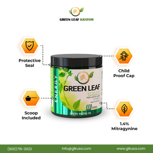 Green Maeng Da (ENERGY) Powder-100gm - Image 2